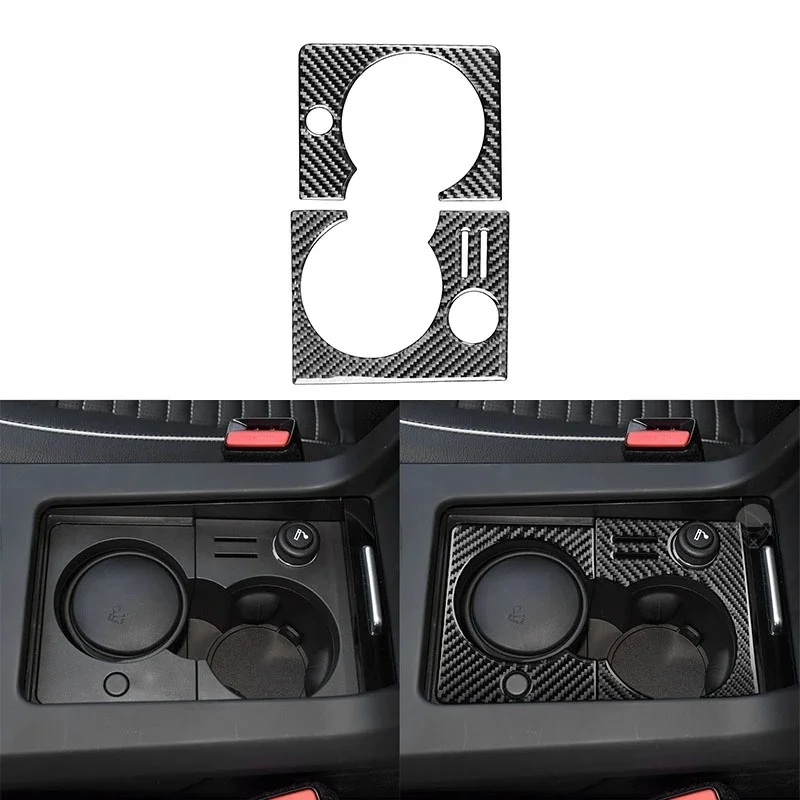 

Carbon Fiber Car Gear Panel Cup Holder Panel Cover Trim Fit For Land Rover Discovery Sport 2015-2019