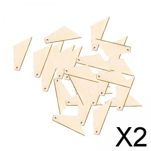 2-4pack 30Pcs Unfinished Wooden Earrings Blanks with Holes for Wood Pendants