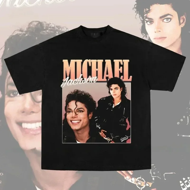 2025 New Michael Jackson T-shirt Design Custom Women's Fashion Printing T-shirt High Quality Art T-shirt Plus Size Cotton Tops