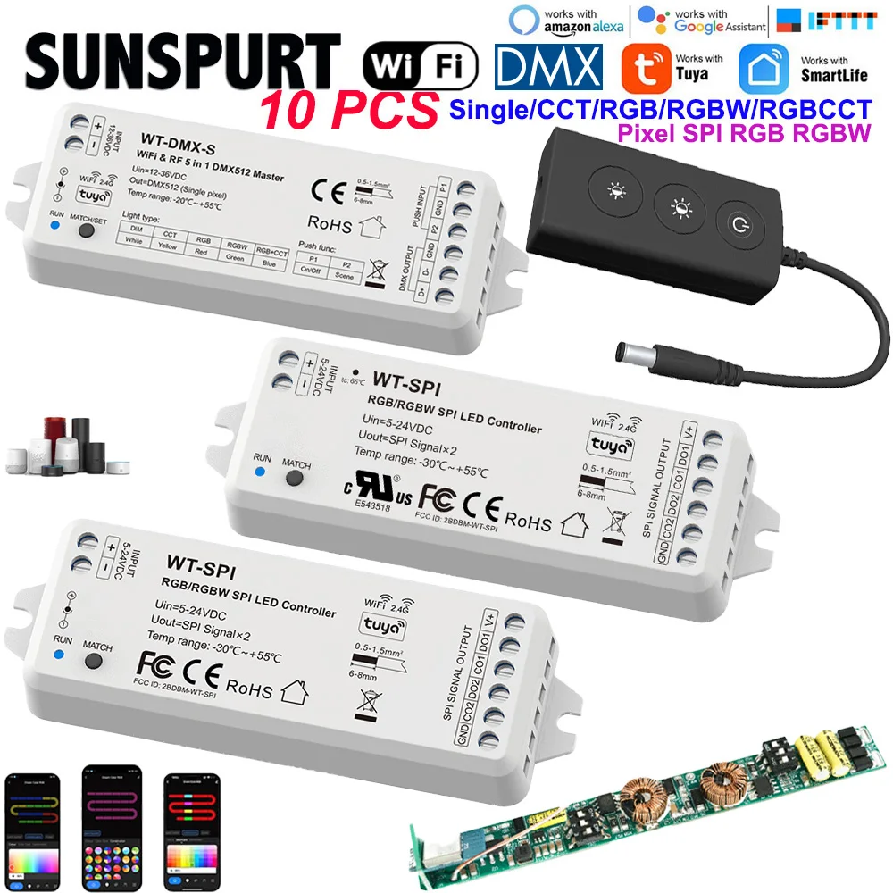 5SKYDANCE WiFi RF 2CH LED Driver CXR-21A-2(WT)/DMX512 PWM Constant Current CCT LED Driver 2CH*( 150-500mA) 1.5-21W CXR-28A-2(WT)