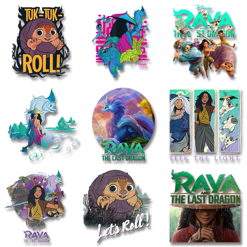 

Raya and the Last Dragon Movie Heat Transfer Printing on Clothes T-shirt Iron on transfers Appliques for Hoodies