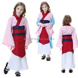 Mulan Costumes Kids Halloween Costumes for Kids Mulan Cosplay Anime Princess Dress Girl Suit Girl Carnival Clothes Movie