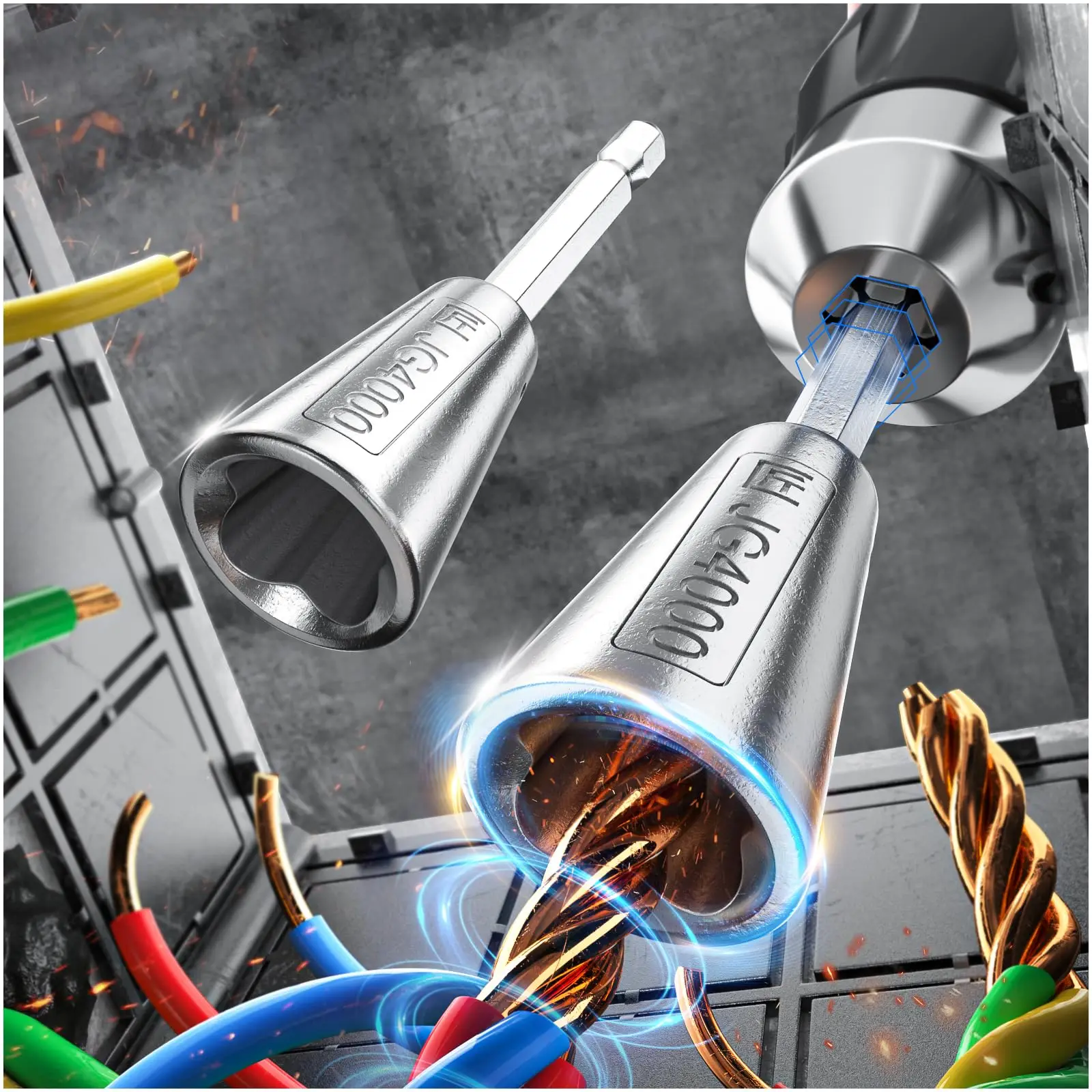 

2pcs Wire Twister Tool for Drill, 6MM Hex Shank Wire Nut Twister, Wire Stripper for Drill, Electrical Cable Twisting Tool
