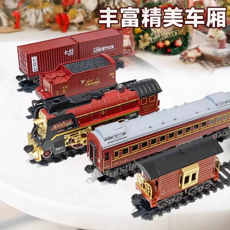 Remote Control Train Toy Electric Train Set Railway Tracks Set Christmas Electric Train Set