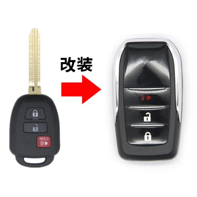 

DAKATU Модифицированный откидной корпус дистанционного ключа для Toyota Prius Corolla Yaris Avensis Toy 43, сменный чехол с кнопкой 2 + 1/3/4