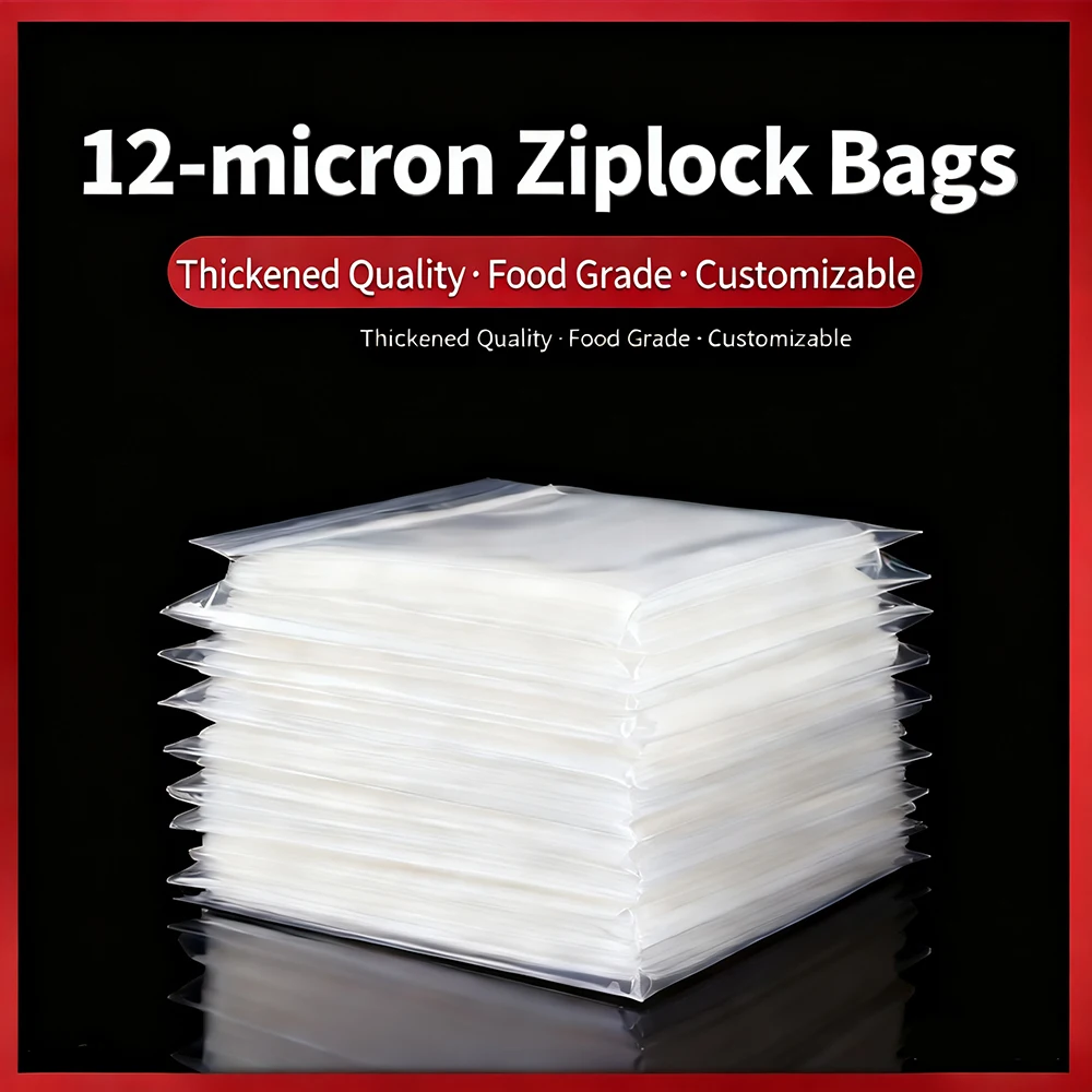 Small Zip Lock Plastic Bags Reclosable Transparent Bag Shoe Bag Vacuum Storage Bag Sanitary Bag Poly Clear Bags Thickness 0.12mm