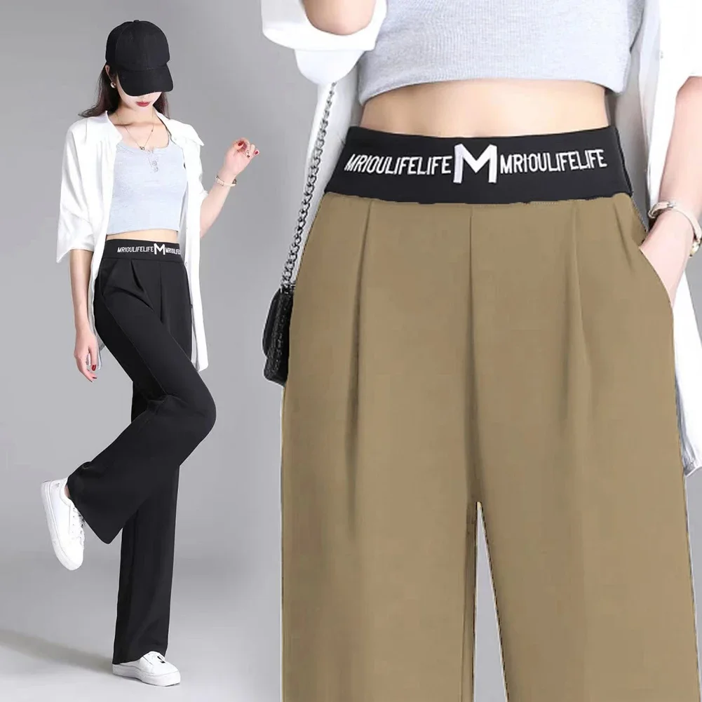 Length Pants Straight Trousers Pants Dating Daily Leisure Parties Shopping Casual Fashionable High Waist Loose