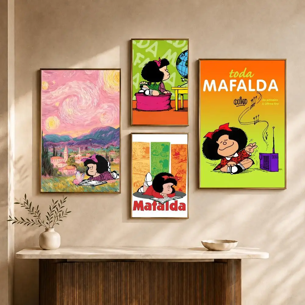 Comic Mafalda Quino Argentine Humor Classic Satire Poster PP Decorative Poster Print Apartment Dorm Office Cafe Gift