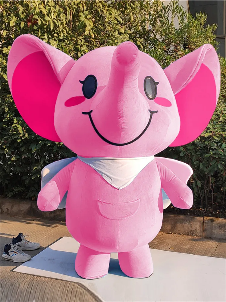 

Гигантский надувной костюм талисмана летающего слона для взрослых, крылья на Хэллоуин, элеплантат, мультяшная рекламная одежда для мероприятий, без батареи