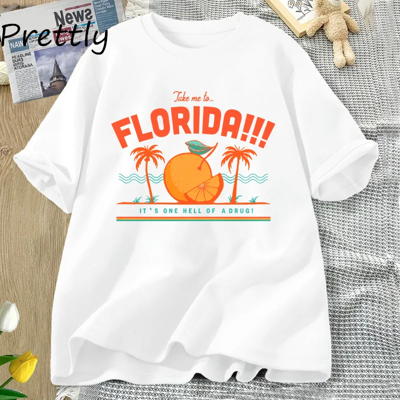 Florida Tee Shirt Summer Aesthetic Graphic T Shirt Beach Vacation Short Sleeve T-shirt Tortured Poets Department T-Shirts Unisex