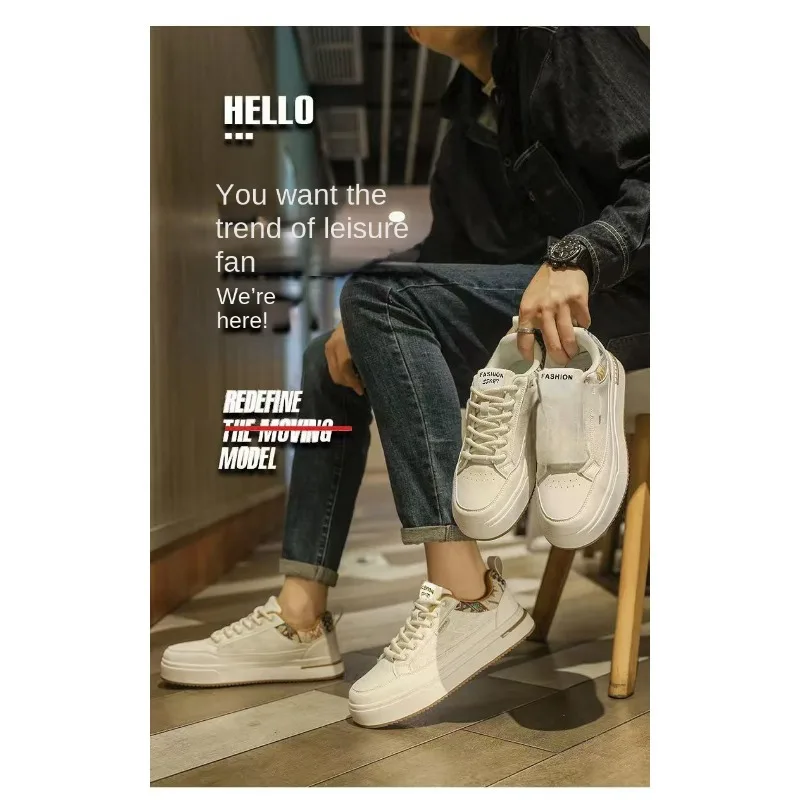 Men's Anti Slip Casual White Shoes 2026 New Retro Breathable Daily Streetwear Student Footwear