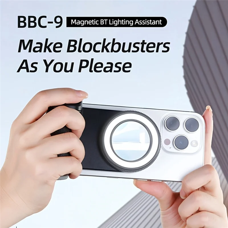 AAAEL-Magsafe Smartphone Camera Shutter Grip Bluetooth Selfie Handle Camera Photo Stabilizer With LED Fill Light