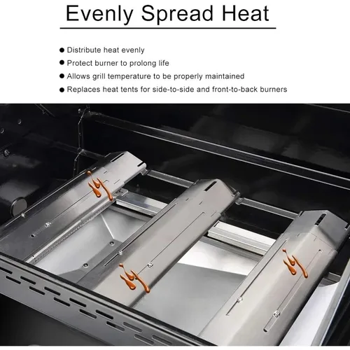Imagen 2 del producto Protector de tienda ajustable Universal, placa de calor de acero inoxidable, cubierta de quemador de parrilla, Kits de reparación de parrilla de tienda de calor para parrilla de Gas