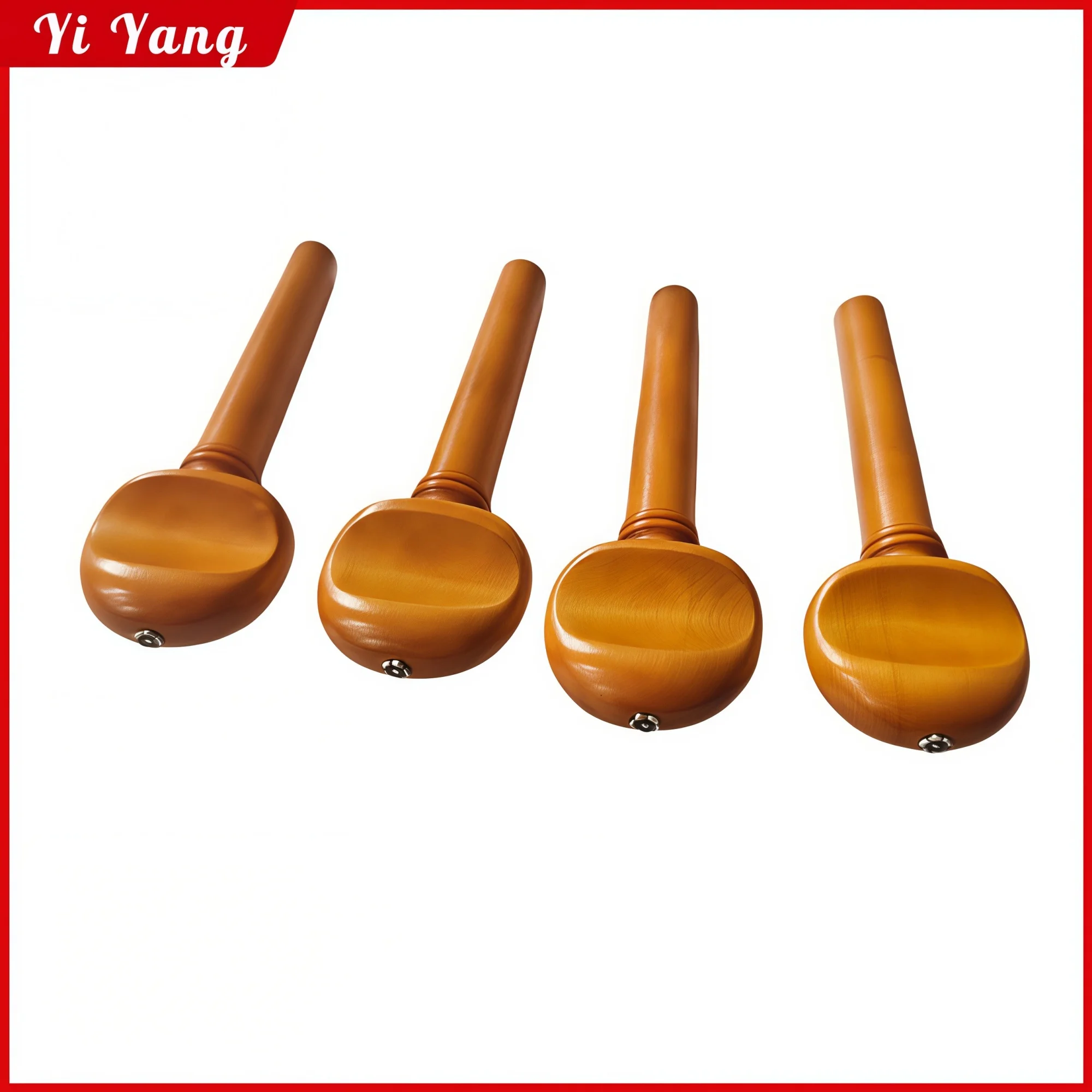 1 set boxwood 4/4 violin parts Inlaid silver flower chin rest pegs tailpiece end pin - view 5