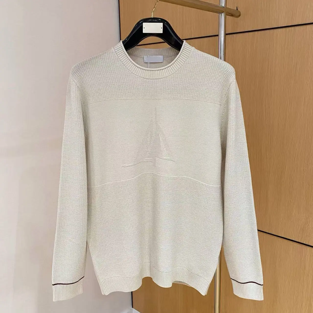 Suéter de punto de lana con cuello redondo, estilo casual de negocios, color liso, nueva moda de otoño e invierno de Italy BC.