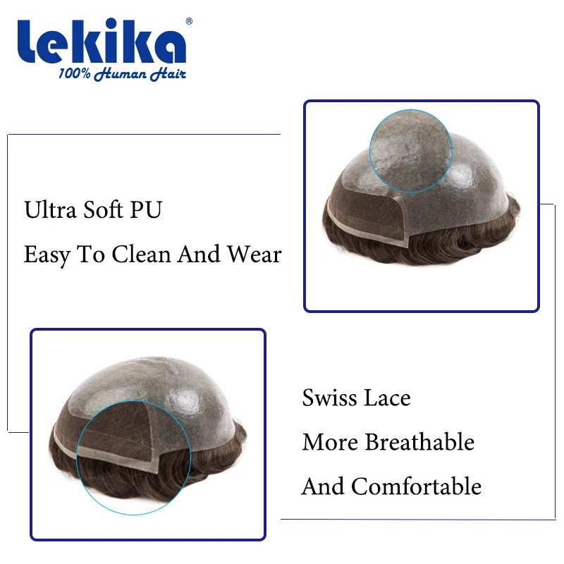 BIO-نسج على شكل شعر إنسان أكثر لينة الدانتيل السويسري ومعقود بولي Base قاعدة خصلات الشعر المستعار الإنسان تنفس 100% خصلات الشعر المستعار الإنسان استبدال شعر مستعار #2