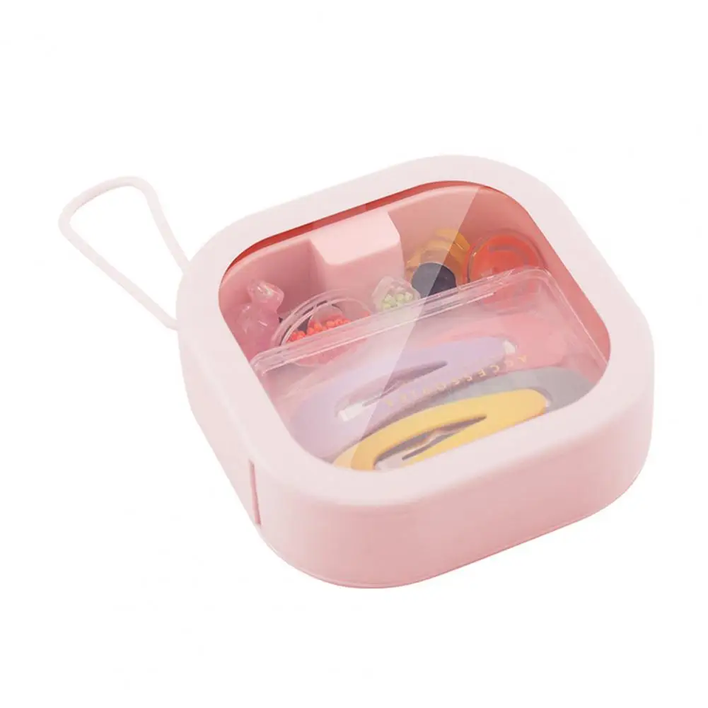 Hair Tie Organizer  Sturdy Invisible Button Closure Compact  Cotton Swabs Hair Tie Organizer Daily Use