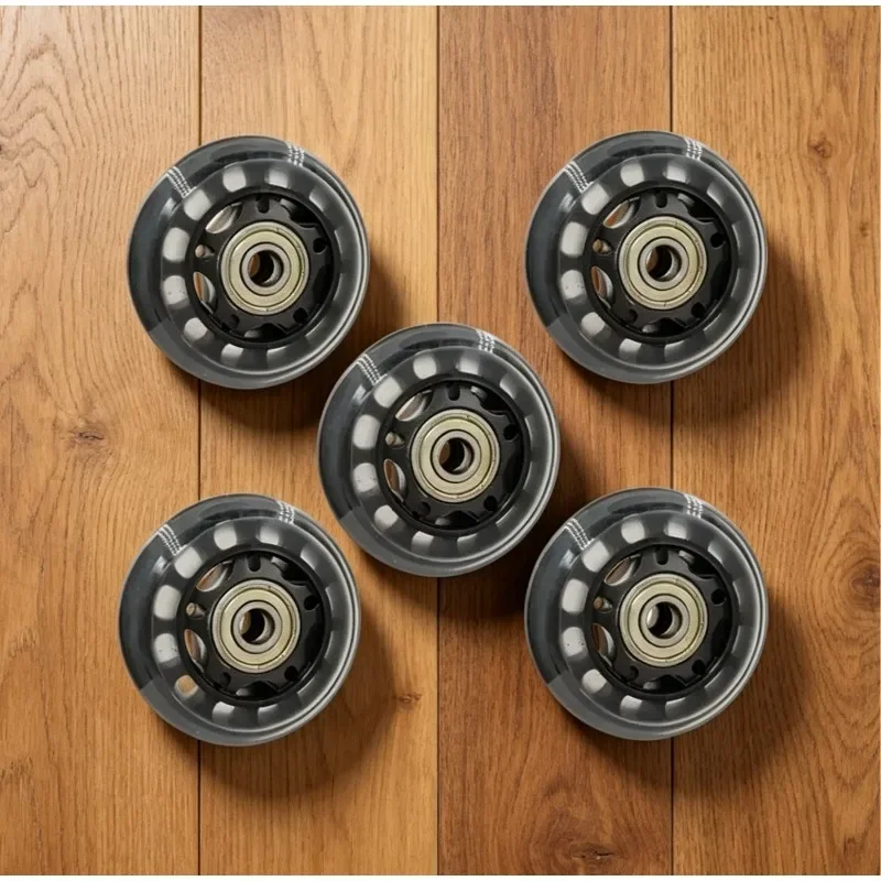 5 Pcs 2.5''/3'' 65mm/75mm Transparent Wheel Single Silent Pulley Wear Resistant Strong Load Bearing Double