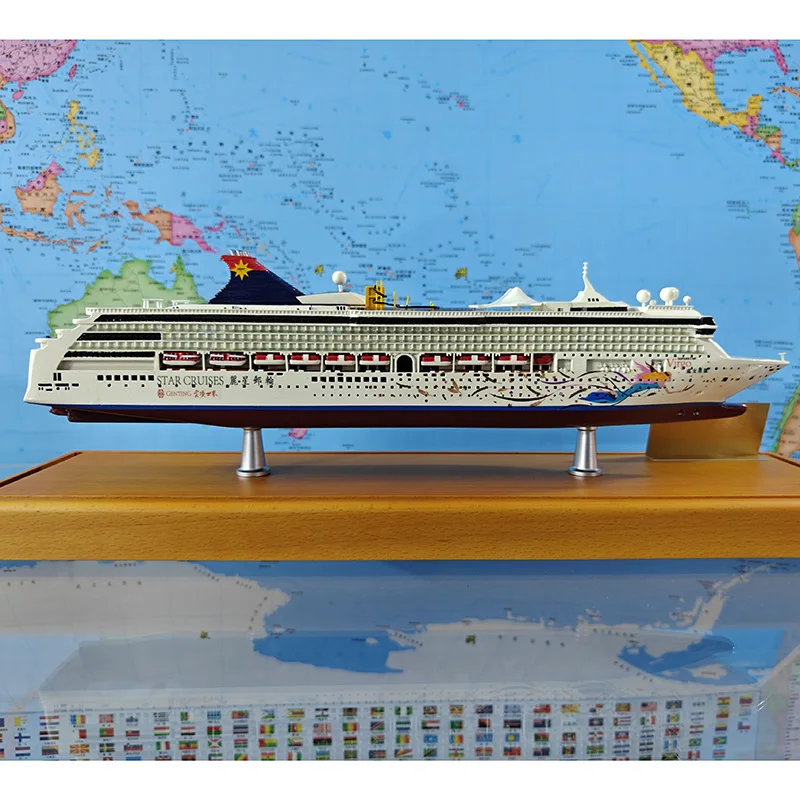43CM Cruise Boat Model Static Ornaments and Metal Boat Model Gifts Home Decoration Memorial Collection