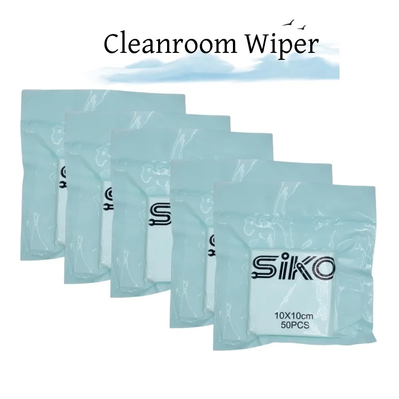 50pcs 10x10CM Anti-static Cleanroom Wipers for Mobile Phone High Toughness LCD Screen Electronic Parts Dust Cleaning Cloth Wiper