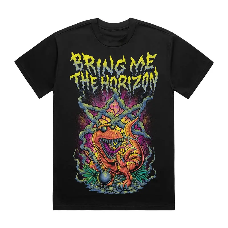 Retro Bring Me The Horizon - Dark American Loose-Fitting Men's T-Shirt with Rock Style (Short Sleeve)