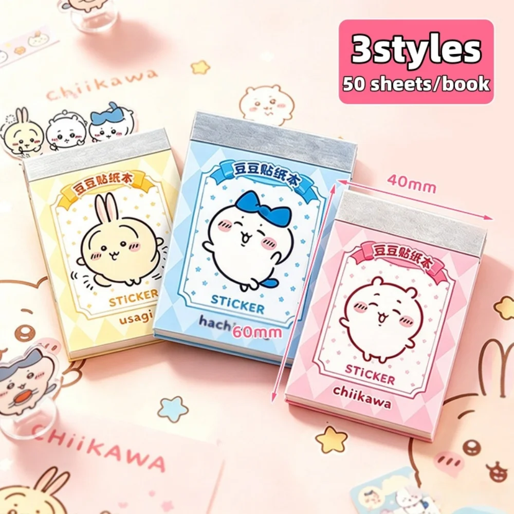 Genuine Chiikawa Hachiware Usagi Sticky Note Stickers Pads 50Sheets Aesthetic Scrapbook Sticker For Journal & Album Decoration