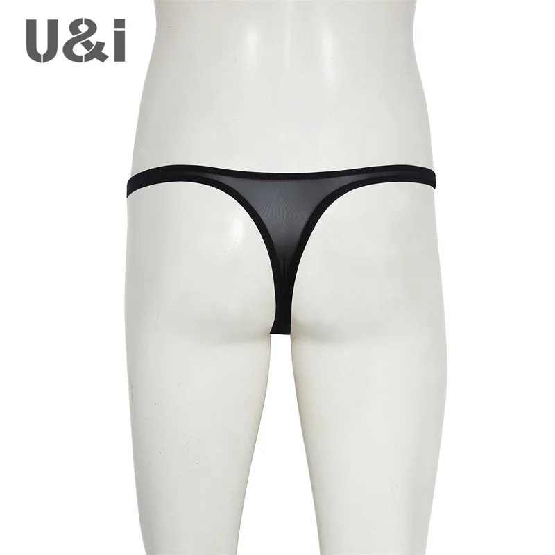 U＆I Sexy Thong Men\'s Ultra-thin 50g Transparent High Elasticity Breathable Nylon One-piece Upward T-Back Briefs