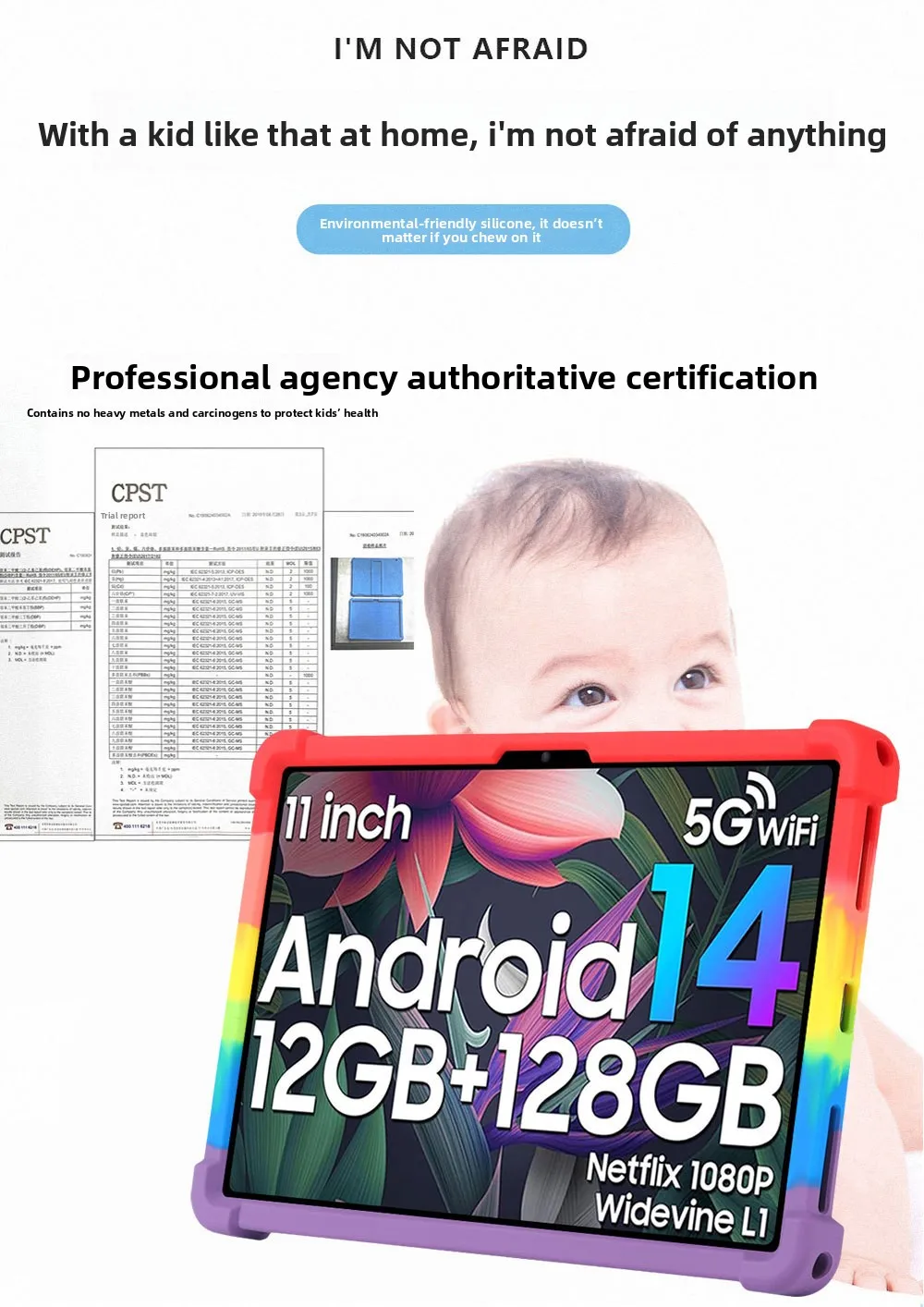 Für ZTE Nubia Pad SE 10,95 Zoll Tablet-Hülle, Silikon-Ganzkörper-Schutzhülle, Anti-Drop-Ständer, stoßfester Bumper – Detail 4