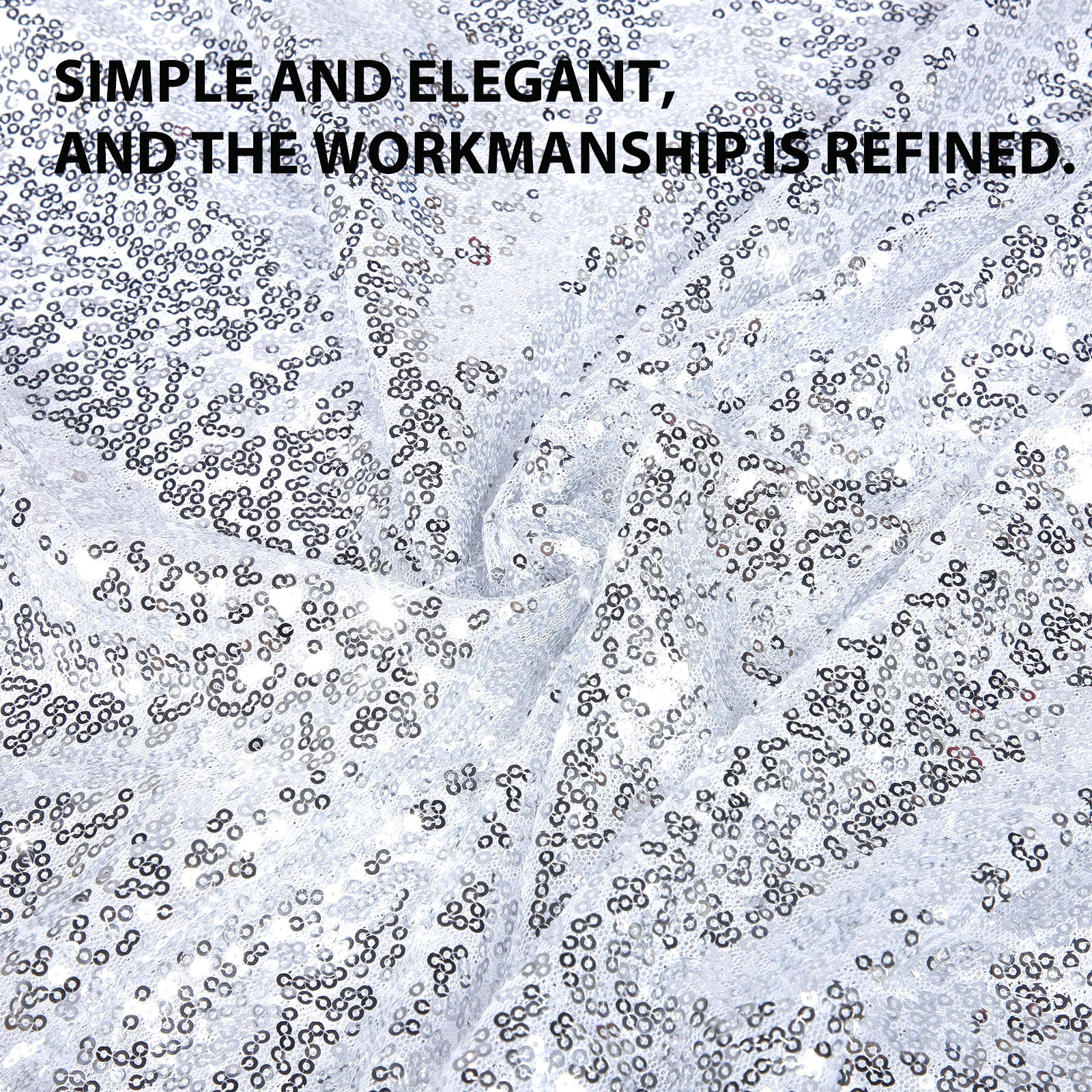 

Sequin Backdrop Curtain Silver Shimmer Glitter For Party Wedding Birthday Graduation Shower Prom Event Background