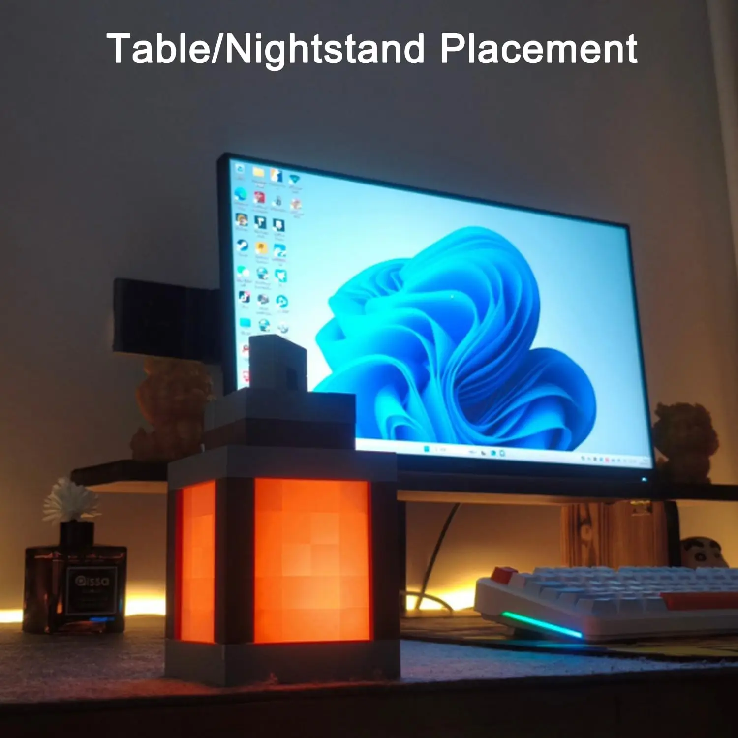 ضوء ليلي فانوس منقط، مصباح ليلي LED 16 لونًا متغيرًا للرجال والأولاد والبنات - ضوء مزاج ليلي قابل لإعادة الشحن مع مفتاح لمس