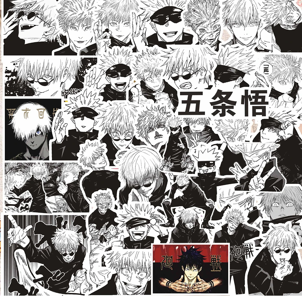 Phone Cases Jujutsu Kaisen - 10/30/70pcs Black White Anime Jujutsu Kaisen