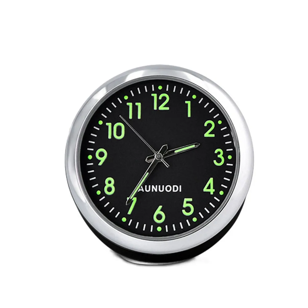 Horloge lumineuse à Quartz pour voiture, 1 pièce, noire, tableau de bord