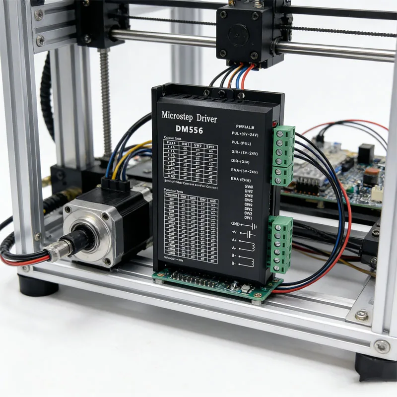 

Контроллер шагового двигателя DM556, цифровой драйвер шагового двигателя, 2 фазы, 5,6 А для шагового двигателя 57 86, NEMA23 NEMA34