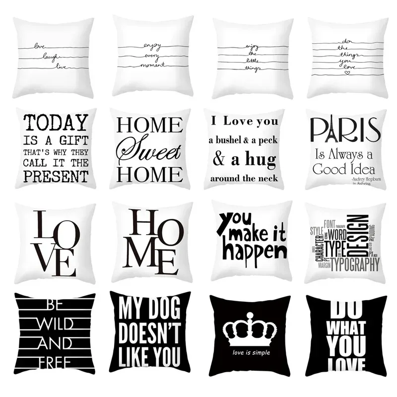 Motto Letter Cushion Pillowcase Office Living Room Car Ornaments Home Pillowcase