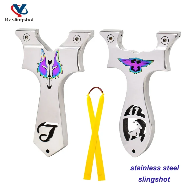 

Colorful All-metal Stainless Steel Slingshot Integrated Metal Sling Machine Tool Polished Slingshot Toy Rapid Shooting Sling