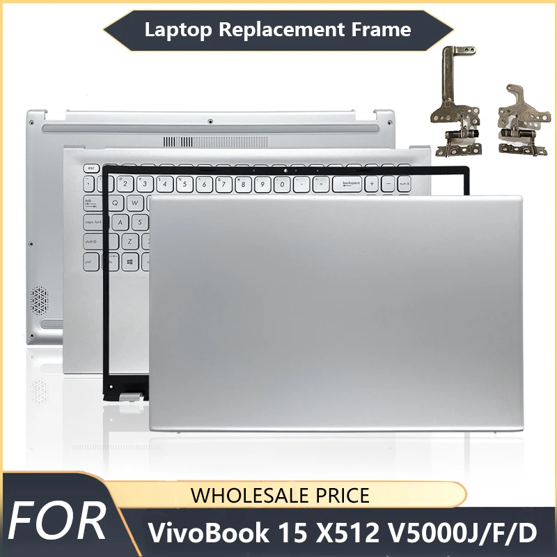 NEW For ASUS VivoBook 15 X512 V5000J V5000F V5000D Laptop LCD Back Cover Front Bezel Palmrest Bottom keyboard Hinges