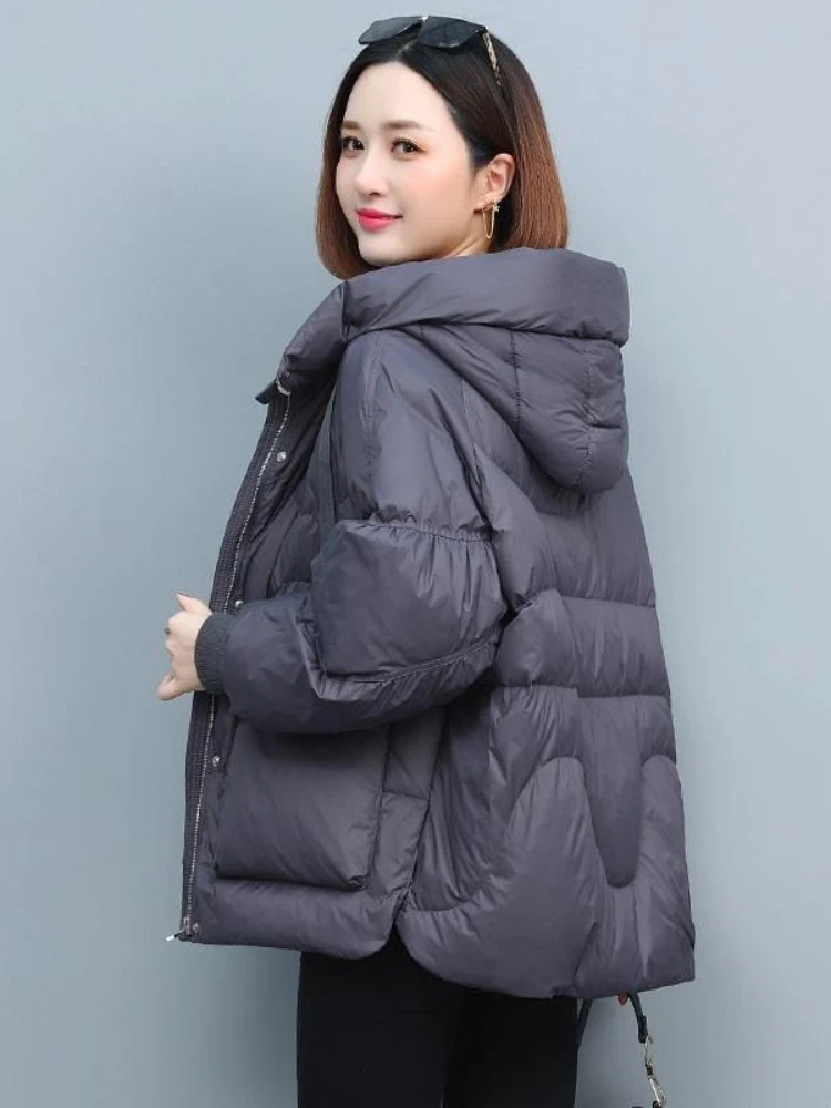 2025 New Women's Short Winter Cotton Jacket Hooded Keep Thickening Warm Coat Grace Formal Middle-aged Parkas Women's Clothing