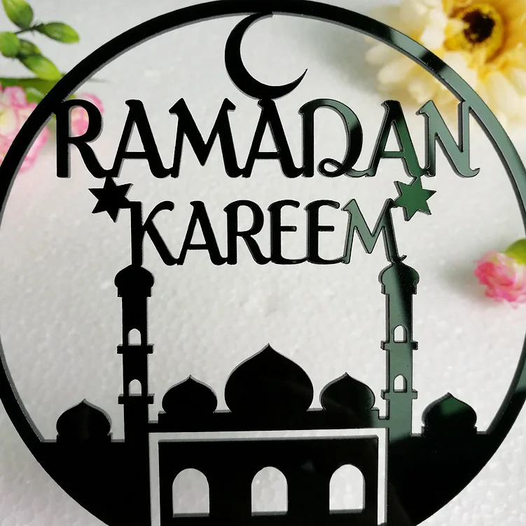Eid Mubarak Cake Toppers 8 Style Wedding Baby Shower Birthday Party Ramadan Decor Gold Black Cupcake Topper Muslim Eid Baking