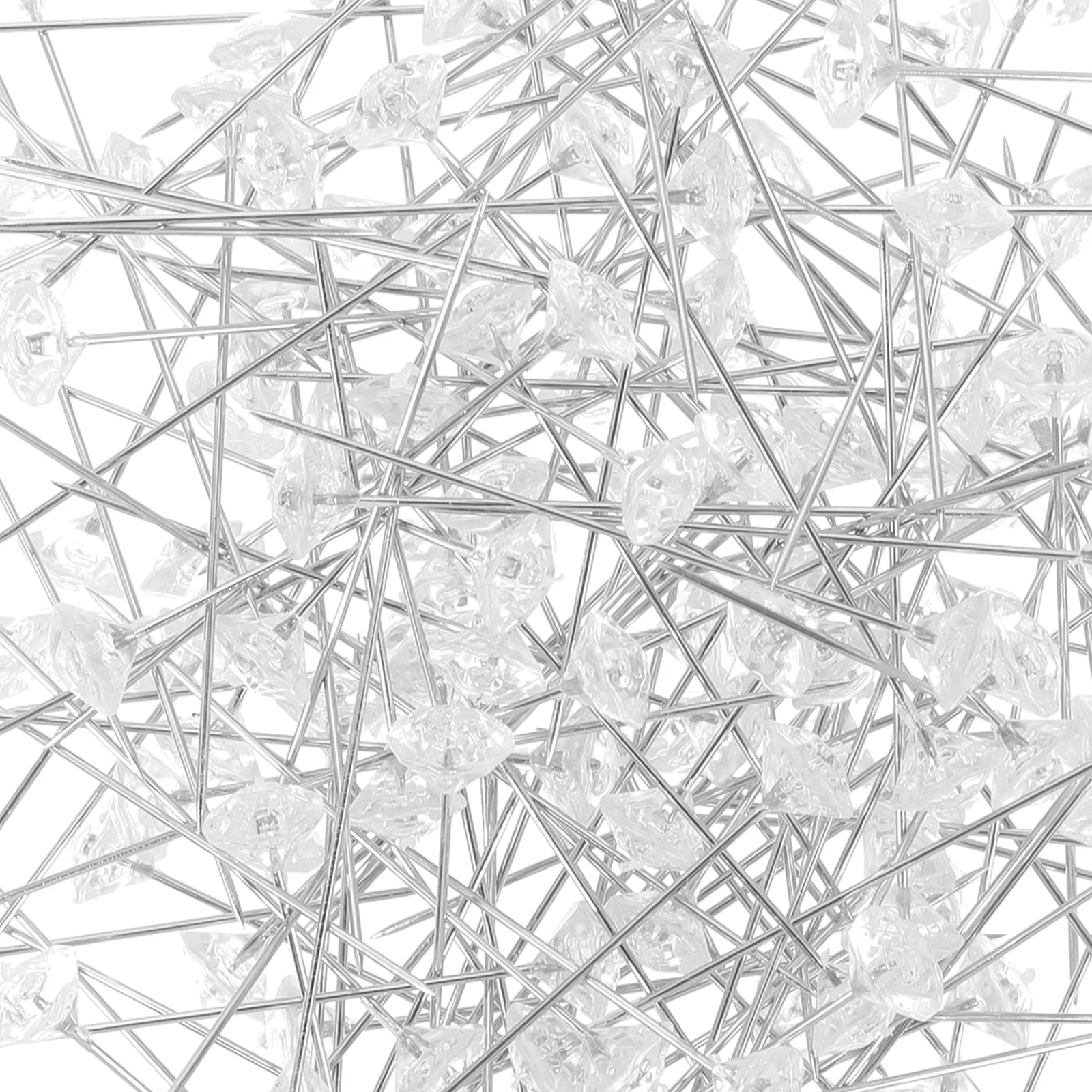 

200 Pcs 8X50mm Transparent Straight Wedding Decor Pins for DIY Crafts Sewing Locating Pin Bouquet Accessory Jewelry Flower