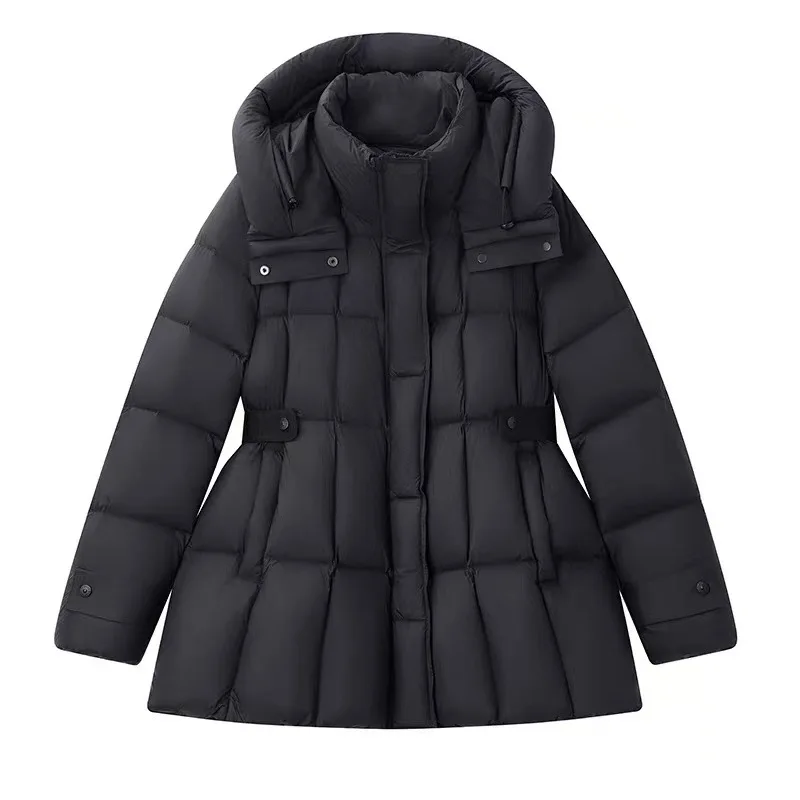 2025 Winter New Women's Down Jacket Commuting Slim Fit Hooded Down Jacket