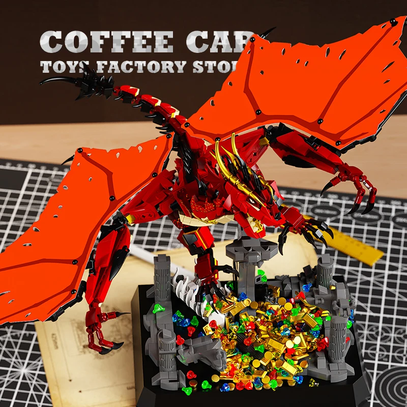 MOC 브릭 플라잉 드래곤 세트 영화 장면 액션 피규어 퍼즐 장난감 마법 동물 빌딩 블록 3D 모델 어린이 성인 선물 신제품