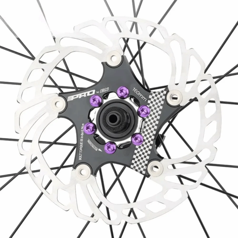 12pcs T25 Torx Head Disc Brake Rotor Screws M5x11.5mm Colorful Bicycle Screws Steel Alloy Brake Disc