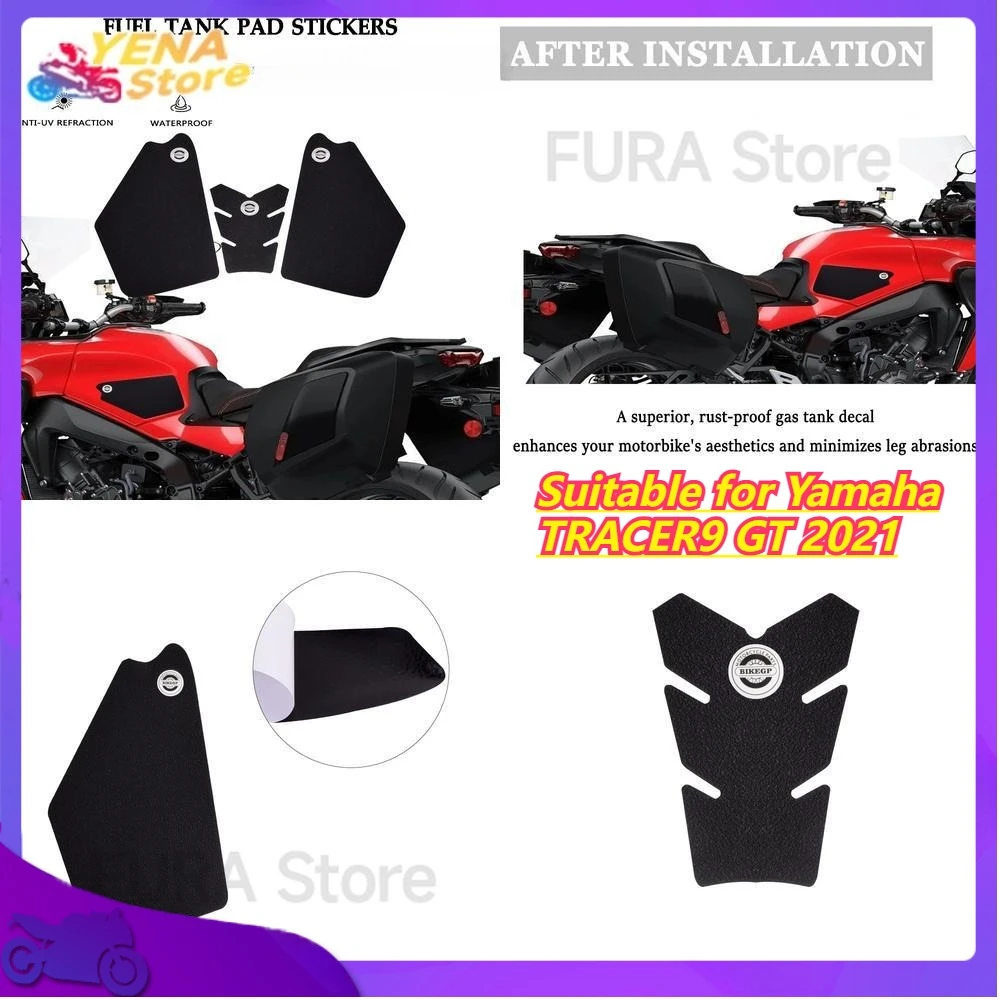 

Подходит для Yamaha TRACER 9 GT 2021, противоскользящая защитная боковая наклейка с рисунком рыбьей кости, наклейка на бензобак мотоцикла