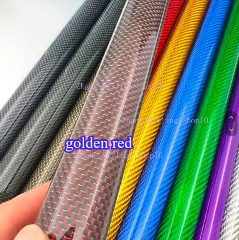 3K Colorful Full Carbon Fiber Tube 1000mm In Red Orange Blue Green Silver And Purple For RC Underwater Drones, Bike,Tripods