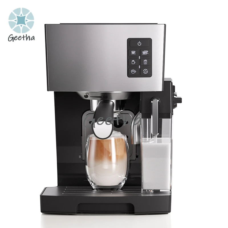 Espresso Coffee Machines 19 Bar Fast Heating Foaming Milk Frother Wand Box for Automatic Cappuccino Coffee 1450W CJ-265