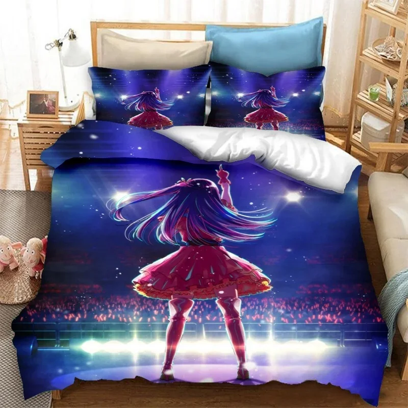 Anime OSHI NO KO 3D Printing Bedding Set Duvet Covers Pillowcases 2/3 Piece Comforter Bedding Sets Bedclothes Bed Home Textiles