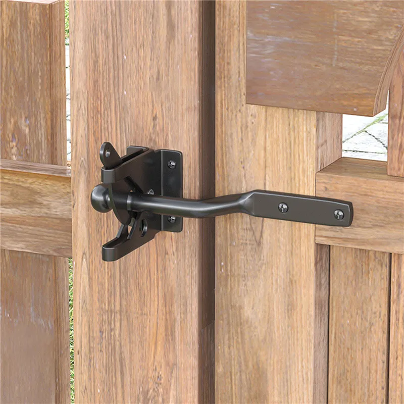 Auto Gate Latch With Bolt For Pasture Garden Fence Farm Gate Carbon Steel Automatic Slam Catch Garden Hardware Fence Supplies