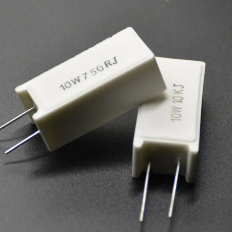 10pcs RX27-5 SQM Vertical Cement Resistor resistance 10W 0.1/0.5/1/1.5/2/3.5/3.9/4.7/5.1/5.6/6.8/7.5/8.2/10/12R-100K Copper foot