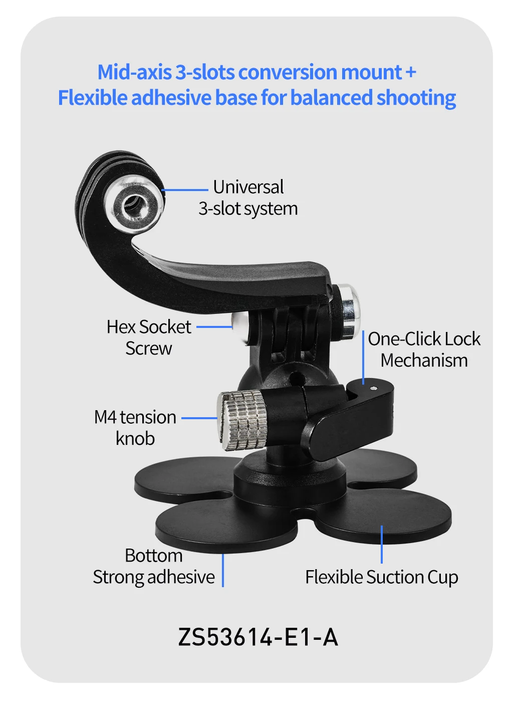 360 drehbare Helm-Kamerahalterung, flexible selbstklebende Basis, 17 mm Kugel für GoPro 13 12 11 Insta360 X4 X5 Ace Pro Motorradhalterung – Detail 21