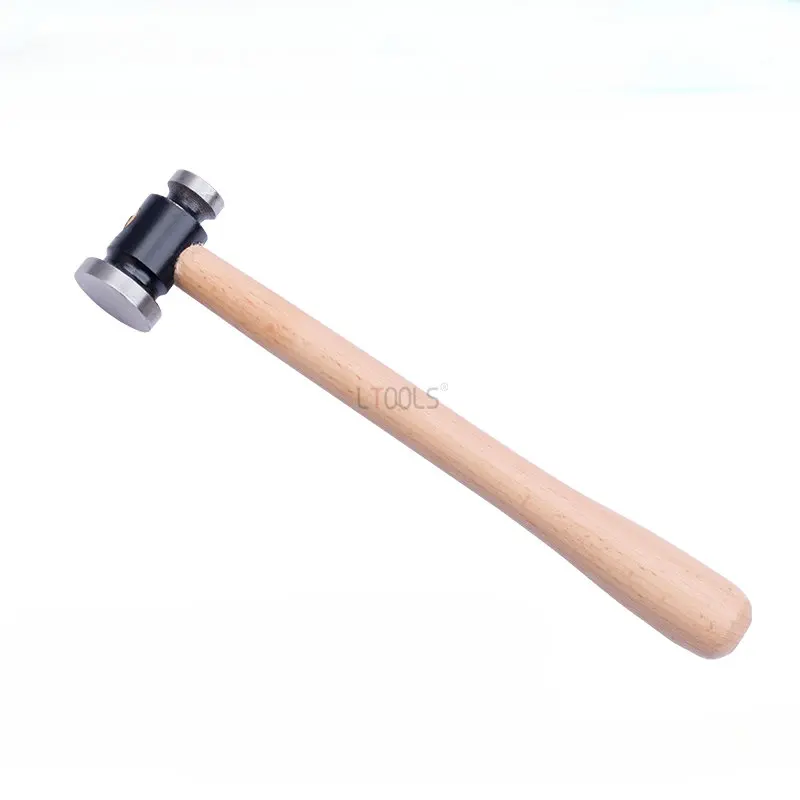 Double Faced Flat Round Head Hammer Wooden Handle Woodworking Mini Hammer Can Be Used for Jewelry Multiple Specifications